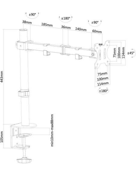 Suport Monitor de Birou, Neomounts by Newstar FPMA-D550BLACK