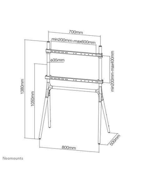 Suport TV de podea, Neomounts by Newstar NM-M1000BLACK, Fix
