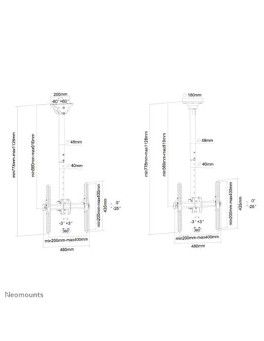 Suport TV de tavan, Neomounts by Newstar Select NM-C440BLACK T