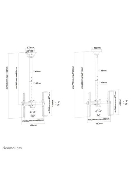 Suport TV de tavan, Neomounts by Newstar Select NM-C440BLACK T
