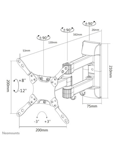 Suport TV de perete Neomounts by Newstar Select NM-W225BLACK