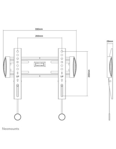 Suport TV de perete, Neomounts by Newstar NM-W120BLACK, Fix