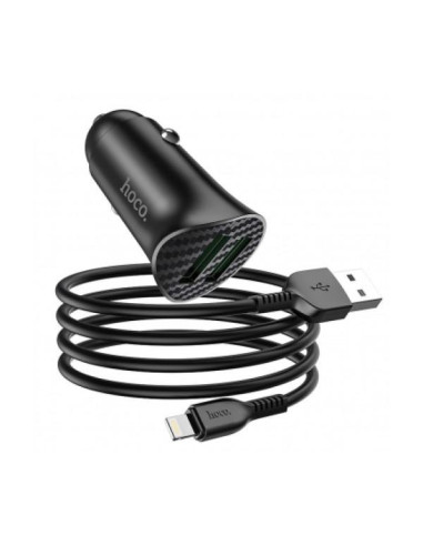 Incarcator Auto cu cablu Lightning HOCO Z39, 2 X USB, Quick