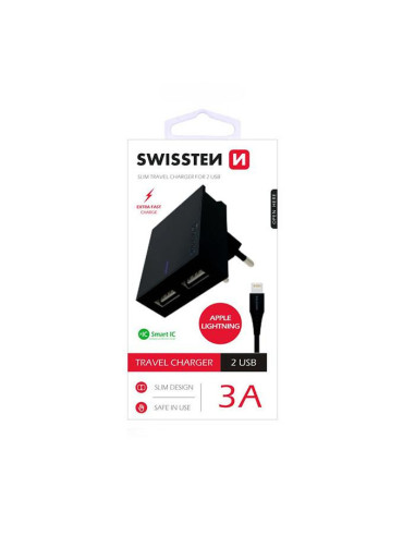 Swissten Smart IC / Set incarcator+Cablu USB to Lightning