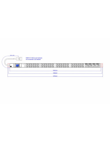 Bachmann prelungitor ALU 1HE 24xC13 4xC19 Lock cordon 2,0m