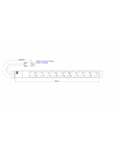 Bachmann IT PDU 10xSchuko 1xclema cordon 2,0m,BM-333.903