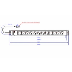 Bachmann IT PDU 12 x prize Schuko, 1.5U, impamantare, fara