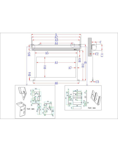 Ecran proiectie electric, perete/tavan, 240 x 180 cm