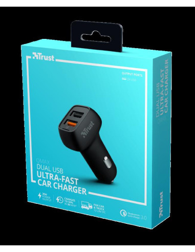 Incarcator rapid pentru masina Trust Qmax 30W Ultra-Fast Dual