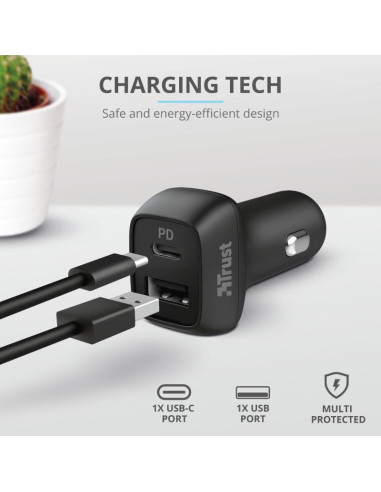 Incarcator rapid pentru masina Qmax 30W Ultra-Fast Dual USB