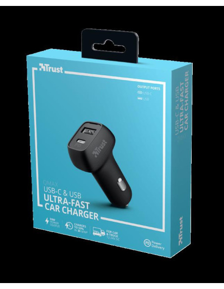 Incarcator rapid pentru masina Qmax 30W Ultra-Fast Dual USB