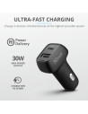 Incarcator rapid pentru masina Qmax 30W Ultra-Fast Dual USB
