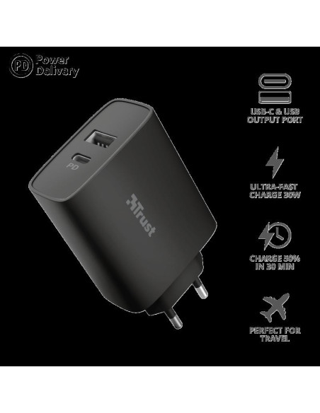 Incarcator rapid pentru perete QMAX USB C+A WALL CHARGER