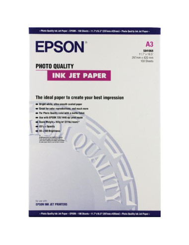 Hartie foto Epson S041068, dimensiune A3, 100 coli,photo