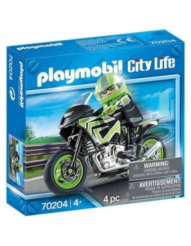 Playmobil City Life, Motocicletă cu motociclist - 70204,70204