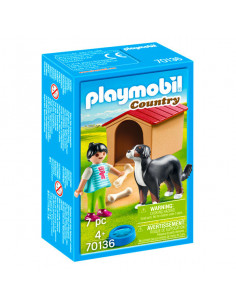 Figurină fetiţă cu câine şi cuşcă pentru câine - 70136,70136