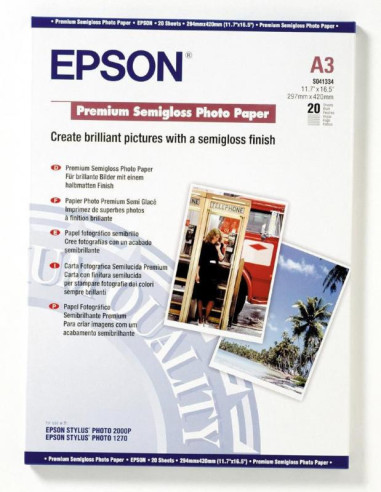 Hartie foto Epson S041334, dimensiune A3, 20 coli, tip