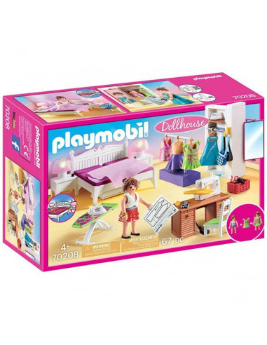 Playmobil Dollhouse, Dormitor cu colț de cusut - 70208,70208