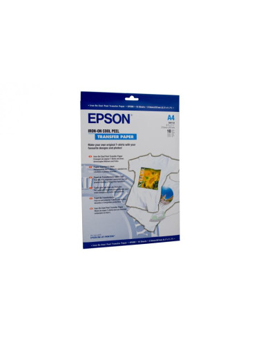 Hartie foto Epson S041154, dimensiune A4, 10 coli, tip iron on