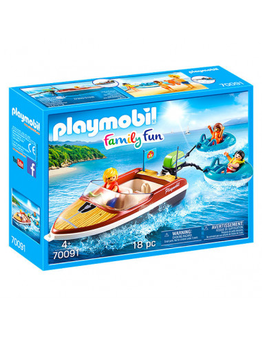 Playmobil: Barcă cu motor cu anvelope amuzante - 70091,70091
