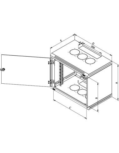 Rack de perete Triton sectiune simpla 18U 600mm adancime usa Rack de perete Triton sectiune simpla 18U 600mm adancime usa