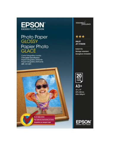 Hartie foto Epson S042535, dimensiune A3+, 20 coli, tip glossy