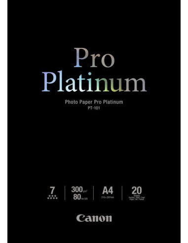 Hartie foto Canon PT-101 A4, dimensiune A4, 20 coli, tip Pro