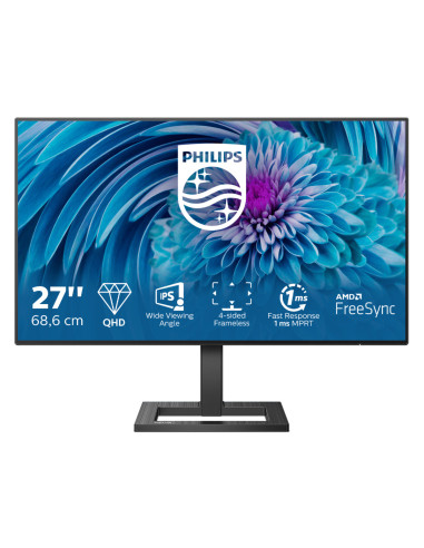 Monitor LED PHILIPS 275E2FAE, 27inch, QHD IPS, 4ms, 75Hz,