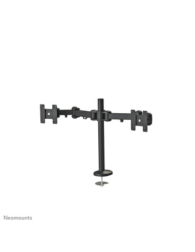 Neomounts by Newstar full motion dual desk mount (grommet) for two 10- 27" monitor screens, height adjustable - Black  General M