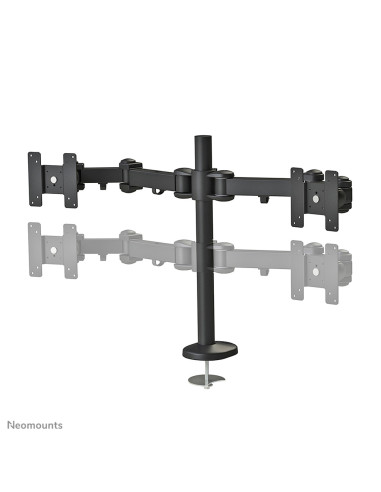 Neomounts by Newstar full motion dual desk mount (grommet) for two 10- 27" monitor screens, height adjustable - Black  General M