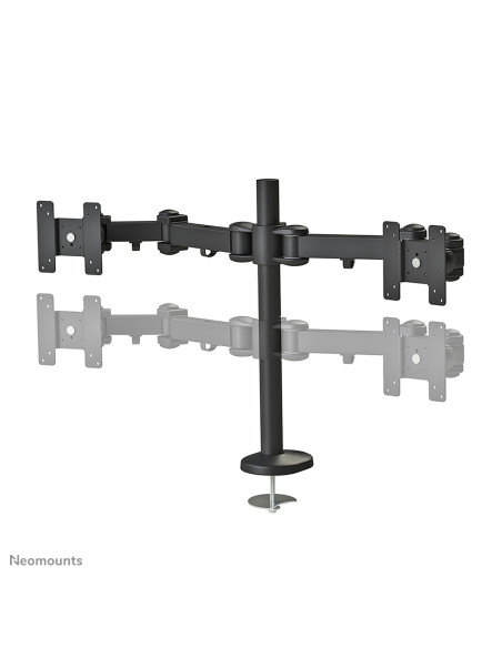 Neomounts by Newstar full motion dual desk mount (grommet) for two 10- 27" monitor screens, height adjustable - Black  General M