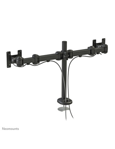 Neomounts by Newstar full motion dual desk mount (grommet) for two 10- 27" monitor screens, height adjustable - Black  General M