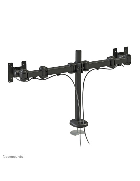 Neomounts by Newstar full motion dual desk mount (grommet) for two 10- 27" monitor screens, height adjustable - Black  General M
