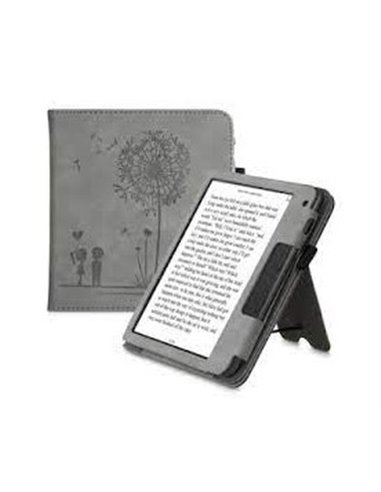 Husa Ebook reader Onyx Boox Leaf, Piele ecologica, Gri