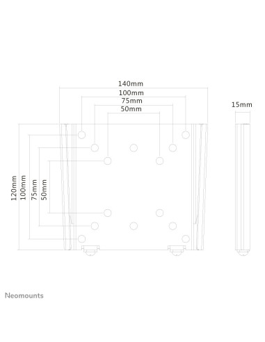 Neomounts by Newstar TV Monitor Ultrathin Wall Mount (fixed) for 10"- 30" Screen - Silver  General Min. screen size*   10 inch M