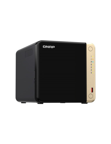 NAS QNAP 464 4-Bay, CPU Intel Celeron N5105 N5095 4-core 4-thread Processor, RAM 4GB (1x 4GB) DDR4 (2 x SODIMM slots, max. 16GB