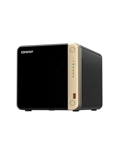 NAS QNAP 464 4-Bay, CPU Intel Celeron N5105 N5095 4-core 4-thread Processor, RAM 4GB (1x 4GB) DDR4 (2 x SODIMM slots, max. 16GB