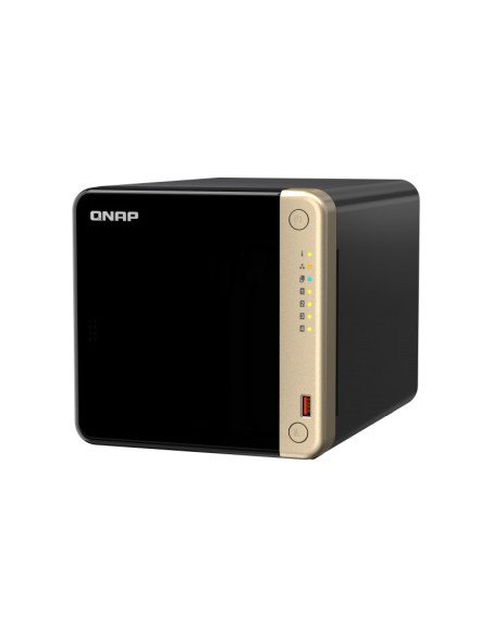 NAS QNAP 464 4-Bay, CPU Intel Celeron N5105 N5095 4-core 4-thread Processor, RAM 4GB (1x 4GB) DDR4 (2 x SODIMM slots, max. 16GB