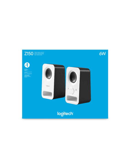 Boxe 2.0 Logitech Z150 Alb, 3W, 2x Intrari auxiliare 3.5mm, 1x iesire auxiliara