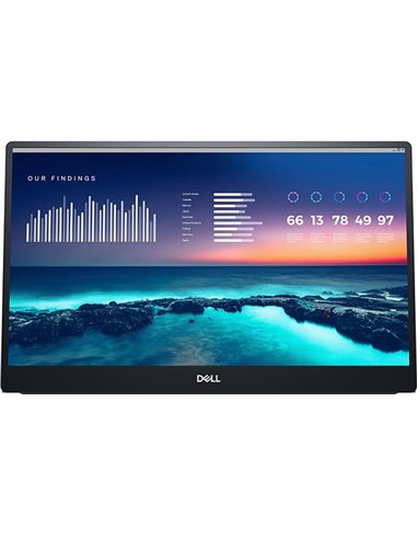Monitor LED DELL Portable C1422H, 14", 1920x1080 @ 60Hz, 16:09, 700:1, 6ms , 300 cd/m2, 2x USB Type-C (Alt Mode DP1.2, HBR) , DP