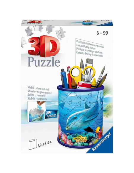 Puzzle 3D Delfin Suport Pixuri, 54 Piese,RVS3D11176