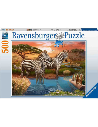 Puzzle Zebre La Apa, 500 Piese,RVSPA17376