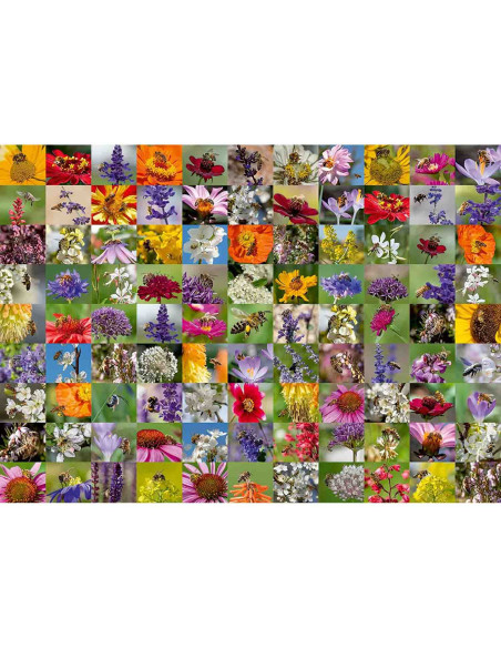 Puzzle Colaj Cu Albine Si Flori, 1000 Piese,RVSPA17386