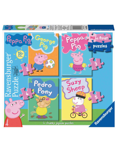 Puzzle Set 4 Buc Peppa Pig, 2/3/4/5 Piese,RVSPC06960