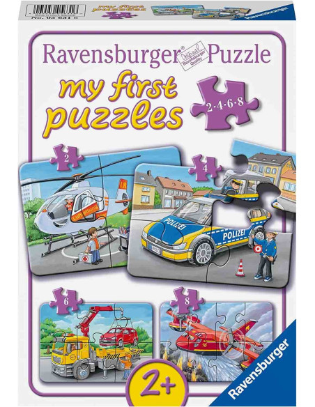Puzzle Set 4 Buc Vehicule De Urgenta, 2/4/6/8 Piese,RVSPC05631