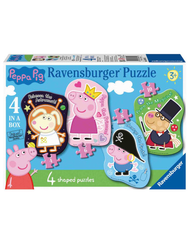 Puzzle Set 4 Buc Peppa Pig, 4/6/8/10 Piese,RVSPC06981