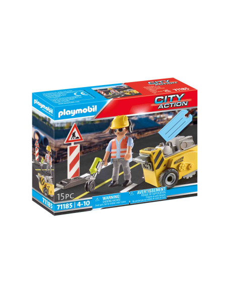 Playmobil - Set Cadou Dispozitiv De Taiere Asfalt,71185