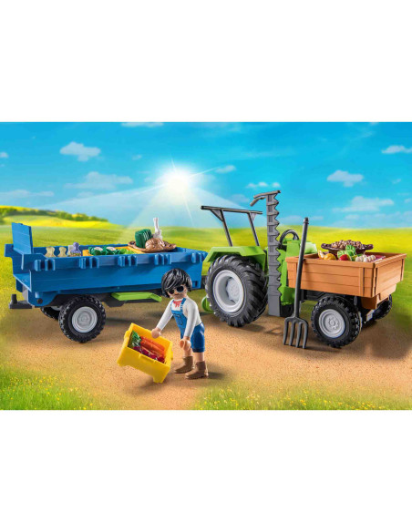 Playmobil - Tractor Cu Remorca Si Muncitor,71249 Playmobil - Tractor Cu Remorca Si Muncitor,71249