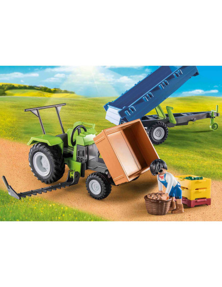 Playmobil - Tractor Cu Remorca Si Muncitor,71249 Playmobil - Tractor Cu Remorca Si Muncitor,71249