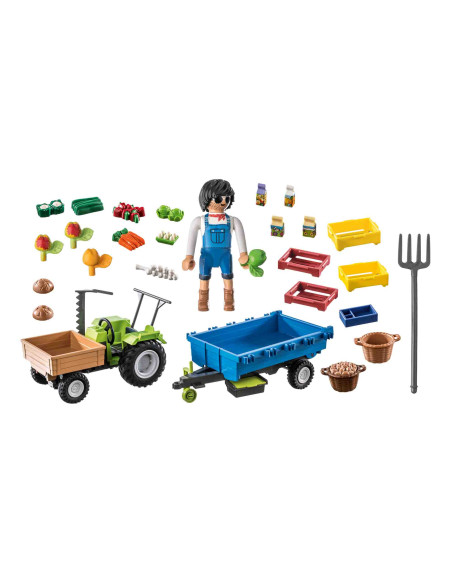 Playmobil - Tractor Cu Remorca Si Muncitor,71249 Playmobil - Tractor Cu Remorca Si Muncitor,71249